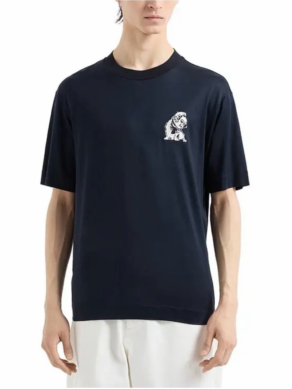 Emporio Armani Navy Short-Sleeve Dog Graphic Tee